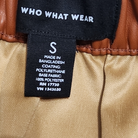 WHO What Wear Brown Faux Leather Midi Skirt Small - Picture 4 of 9